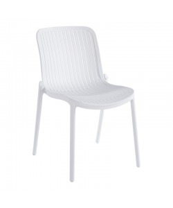 Καρέκλα Teragi στοιβαζόμενη pakoworld pp με UV protection λευκή 58x43.5x82εκ