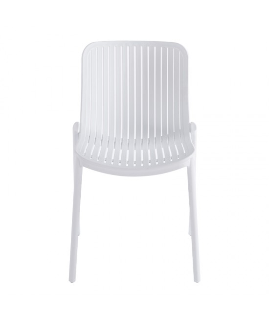Καρέκλα Teragi στοιβαζόμενη pakoworld pp με UV protection λευκή 58x43.5x82εκ