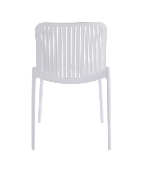 Καρέκλα Teragi στοιβαζόμενη pakoworld pp με UV protection λευκή 58x43.5x82εκ