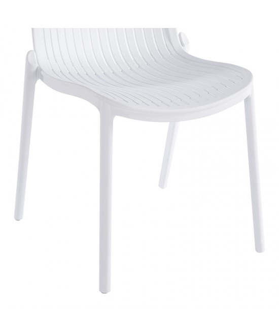 Καρέκλα Teragi στοιβαζόμενη pakoworld pp με UV protection λευκή 58x43.5x82εκ