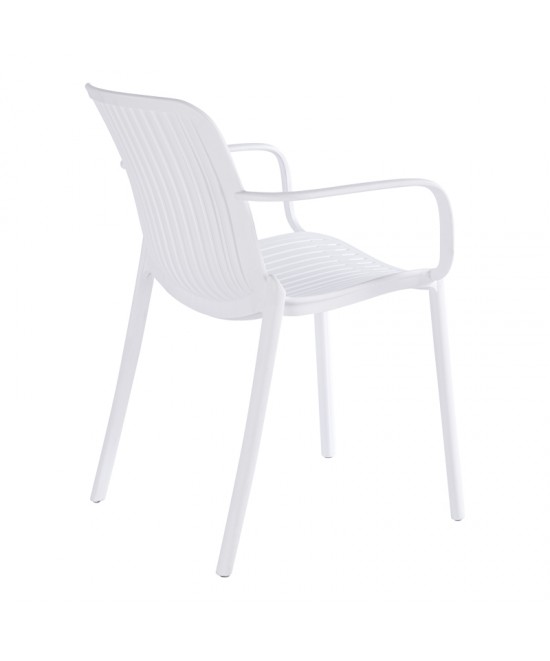 Πολυθρόνα Teragi στοιβαζόμενη pakoworld pp με UV protection λευκή 59x57x82εκ