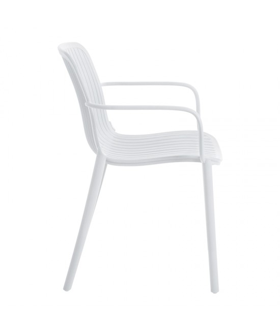 Πολυθρόνα Teragi στοιβαζόμενη pakoworld pp με UV protection λευκή 59x57x82εκ