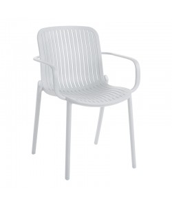 Πολυθρόνα Teragi στοιβαζόμενη pakoworld pp με UV protection λευκή 59x57x82εκ