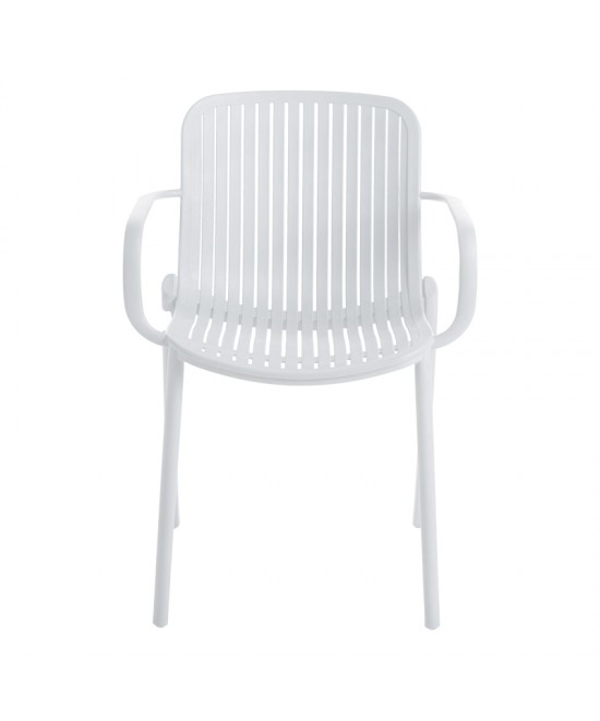 Πολυθρόνα Teragi στοιβαζόμενη pakoworld pp με UV protection λευκή 59x57x82εκ