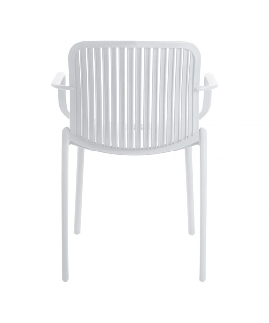 Πολυθρόνα Teragi στοιβαζόμενη pakoworld pp με UV protection λευκή 59x57x82εκ