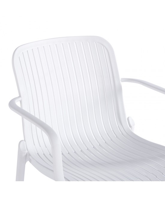 Πολυθρόνα Teragi στοιβαζόμενη pakoworld pp με UV protection λευκή 59x57x82εκ