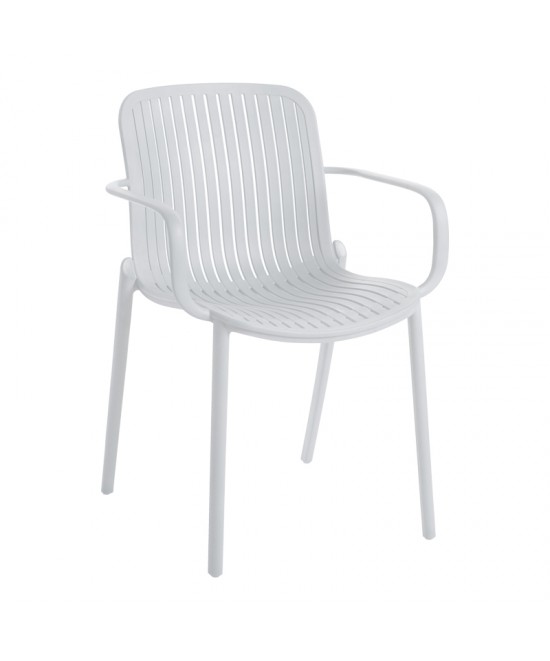 Πολυθρόνα Teragi στοιβαζόμενη pakoworld pp με UV protection λευκή 59x57x82εκ