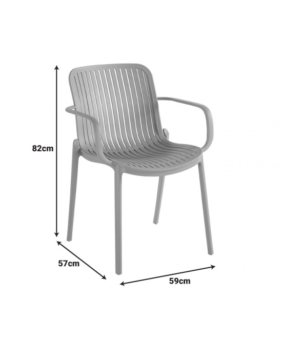 Πολυθρόνα Teragi στοιβαζόμενη pakoworld pp με UV protection λευκή 59x57x82εκ