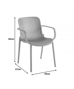 Πολυθρόνα Teragi στοιβαζόμενη pakoworld pp με UV protection λευκή 59x57x82εκ