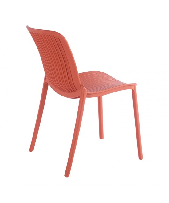Καρέκλα Teragi στοιβαζόμενη pakoworld pp με UV protection terracotta 58x43.5x82εκ