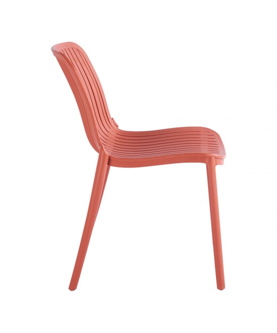 Καρέκλα Teragi στοιβαζόμενη pakoworld pp με UV protection terracotta 58x43.5x82εκ
