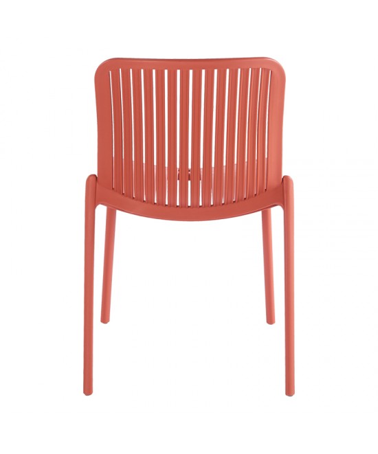 Καρέκλα Teragi στοιβαζόμενη pakoworld pp με UV protection terracotta 58x43.5x82εκ