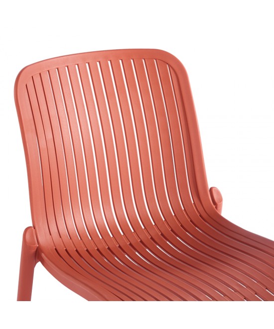 Καρέκλα Teragi στοιβαζόμενη pakoworld pp με UV protection terracotta 58x43.5x82εκ