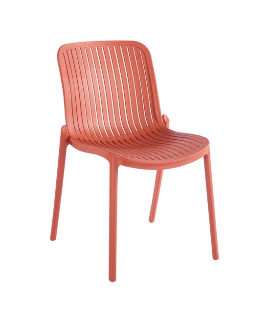 Καρέκλα Teragi στοιβαζόμενη pakoworld pp με UV protection terracotta 58x43.5x82εκ