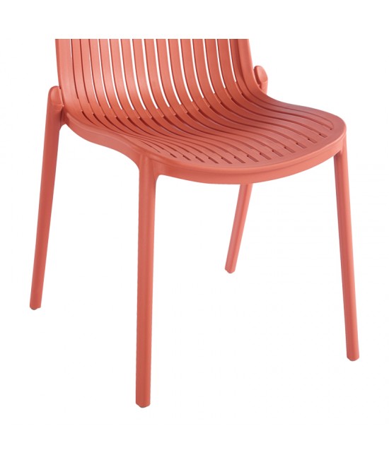 Καρέκλα Teragi στοιβαζόμενη pakoworld pp με UV protection terracotta 58x43.5x82εκ