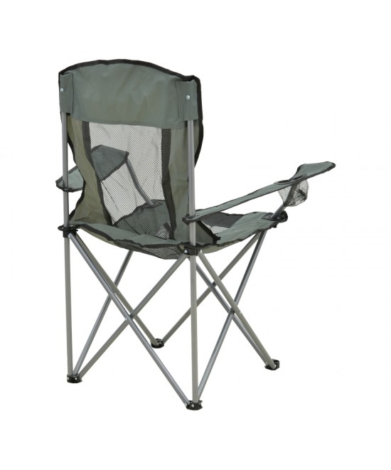 Καρεκλάκι παραλίας-camping Pesca pakoworld μέταλλο-αδιάβροχο ύφασμα σε γκρι απόχρωση 55x55x95εκ