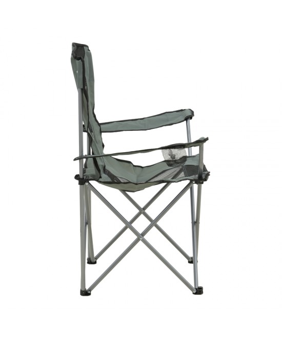 Καρεκλάκι παραλίας-camping Pesca pakoworld μέταλλο-αδιάβροχο ύφασμα σε γκρι απόχρωση 55x55x95εκ