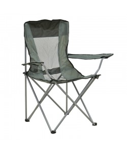 Καρεκλάκι παραλίας-camping Pesca pakoworld μέταλλο-αδιάβροχο ύφασμα σε γκρι απόχρωση 55x55x95εκ
