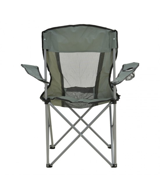 Καρεκλάκι παραλίας-camping Pesca pakoworld μέταλλο-αδιάβροχο ύφασμα σε γκρι απόχρωση 55x55x95εκ