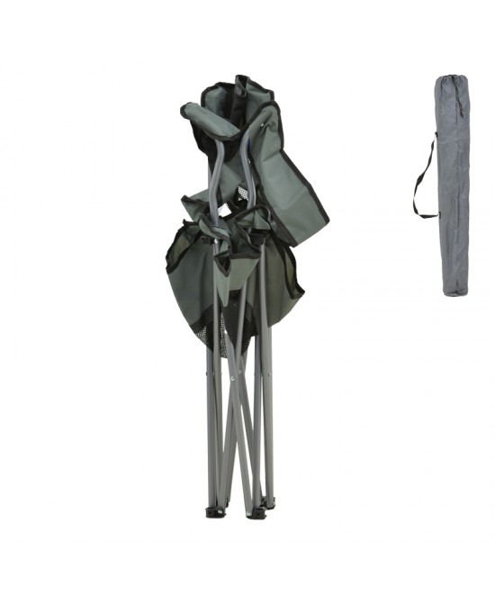 Καρεκλάκι παραλίας-camping Pesca pakoworld μέταλλο-αδιάβροχο ύφασμα σε γκρι απόχρωση 55x55x95εκ