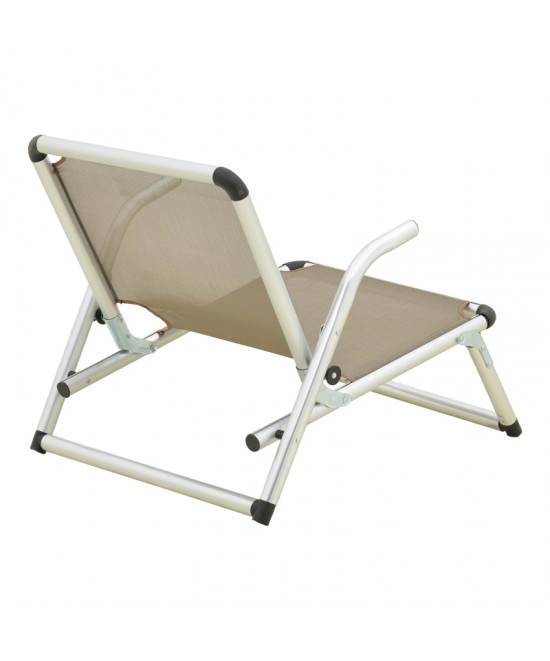 Καρεκλάκι παραλίας Plazo pakoworld αλουμίνιο-textilene σε μπεζ απόχρωση 55x70x59εκ
