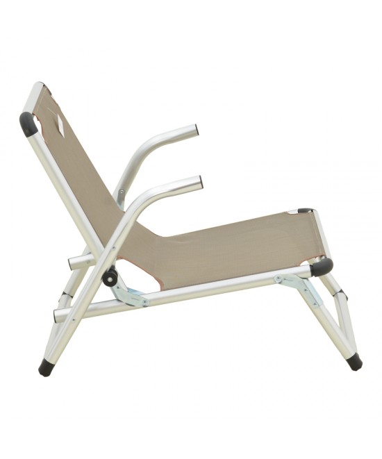 Καρεκλάκι παραλίας Plazo pakoworld αλουμίνιο-textilene σε μπεζ απόχρωση 55x70x59εκ