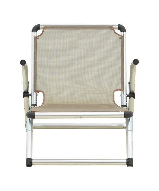 Καρεκλάκι παραλίας Plazo pakoworld αλουμίνιο-textilene σε μπεζ απόχρωση 55x70x59εκ