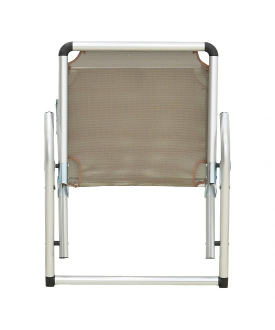 Καρεκλάκι παραλίας Plazo pakoworld αλουμίνιο-textilene σε μπεζ απόχρωση 55x70x59εκ