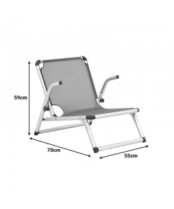 Καρεκλάκι παραλίας Plazo pakoworld αλουμίνιο-textilene σε μπεζ απόχρωση 55x70x59εκ