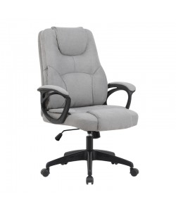Καρέκλα γραφείου διευθυντή Kamora pakoworld ύφασμα γκρι 66x67x103-111εκ