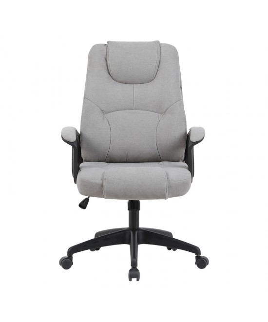 Καρέκλα γραφείου διευθυντή Kamora pakoworld ύφασμα γκρι 66x67x103-111εκ