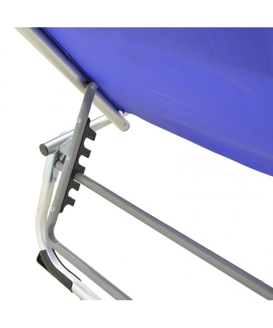 Ξαπλώστρα παραλίας Fevepe pakoworld βαρέως τύπου αλουμίνιο-textilene σε μπλε απόχρωση 58.5x185x29.5εκ
