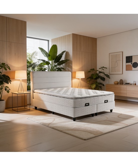 Κρεβάτι διπλό Linteda pakoworld με αποθηκευτικό χώρο γκρι βελούδο 160x200εκ