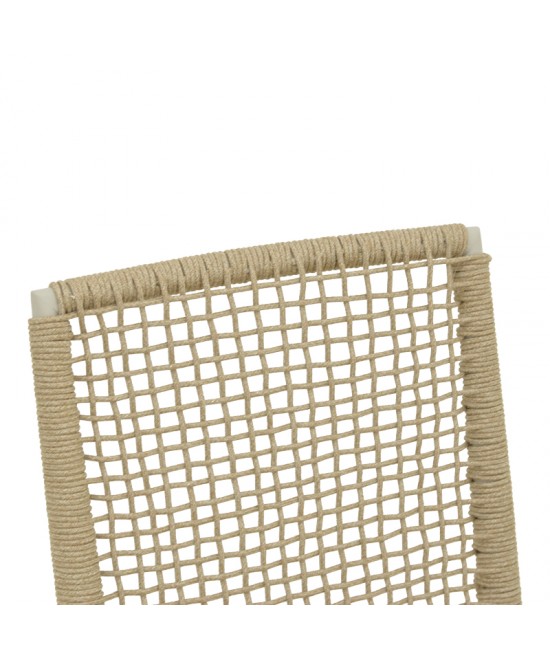 Πολυθρόνα Weave pakoworld στοιβαζόμενη αλουμίνιο σε ανθρακί -pe σχοινί σε φυσική απόχρωση 57x63x86εκ