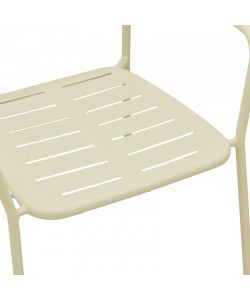 Πολυθρόνα Deraby pakoworld στοιβαζόμενη κρεμ μέταλλο 56x45.5x83εκ