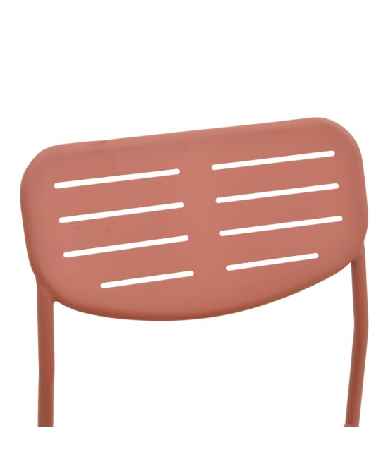 Καρέκλα Deraby pakoworld στοιβαζόμενη terracotta μέταλλο 52.5x45.5x83εκ