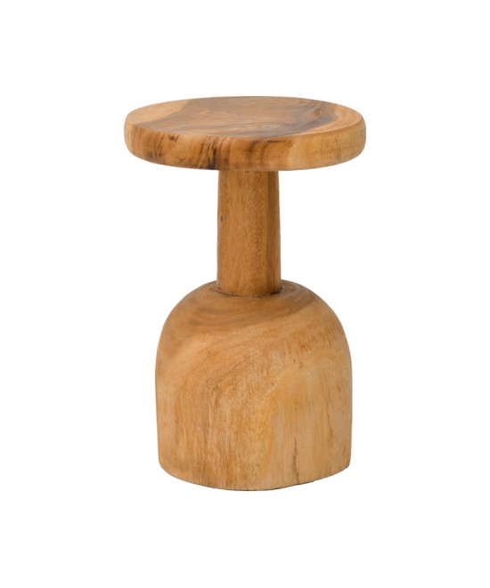 Βοηθητικό τραπέζι Queno pakoworld suar ξύλο σε φυσική απόχρωση Φ30x45εκ