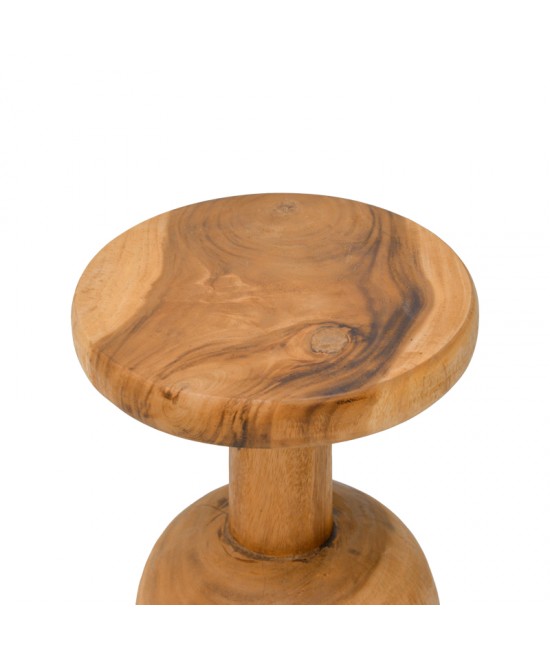 Βοηθητικό τραπέζι Queno pakoworld suar ξύλο σε φυσική απόχρωση Φ30x45εκ