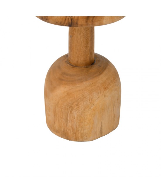 Βοηθητικό τραπέζι Queno pakoworld suar ξύλο σε φυσική απόχρωση Φ30x45εκ