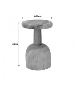 Βοηθητικό τραπέζι Queno pakoworld suar ξύλο σε φυσική απόχρωση Φ30x45εκ