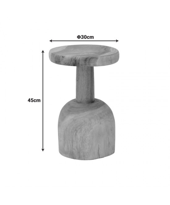 Βοηθητικό τραπέζι Queno pakoworld suar ξύλο σε φυσική απόχρωση Φ30x45εκ