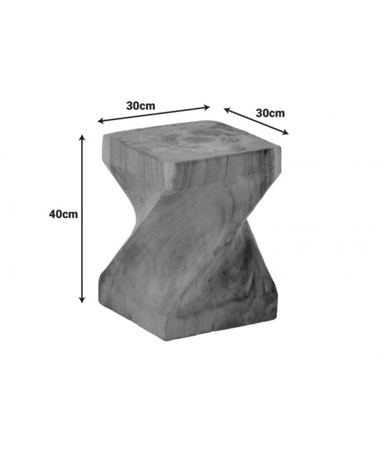 Σκαμπό Twister pakoworld suar ξύλο σε φυσική απόχρωση 30x30x45εκ
