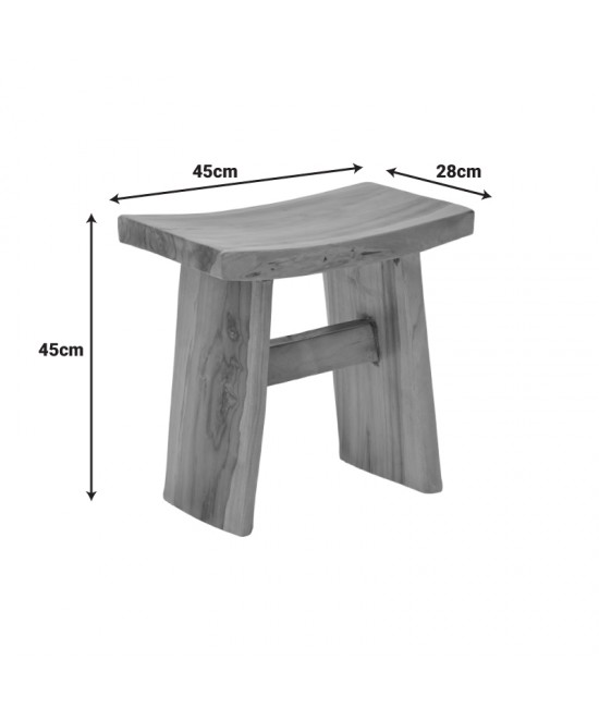Σκαμπό Borbe pakoworld teak ξύλο σε φυσική απόχρωση 45x28x45εκ