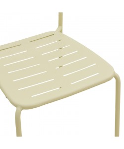 Καρέκλα Deraby pakoworld στοιβαζόμενη κρεμ μέταλλο 52.5x45.5x83εκ