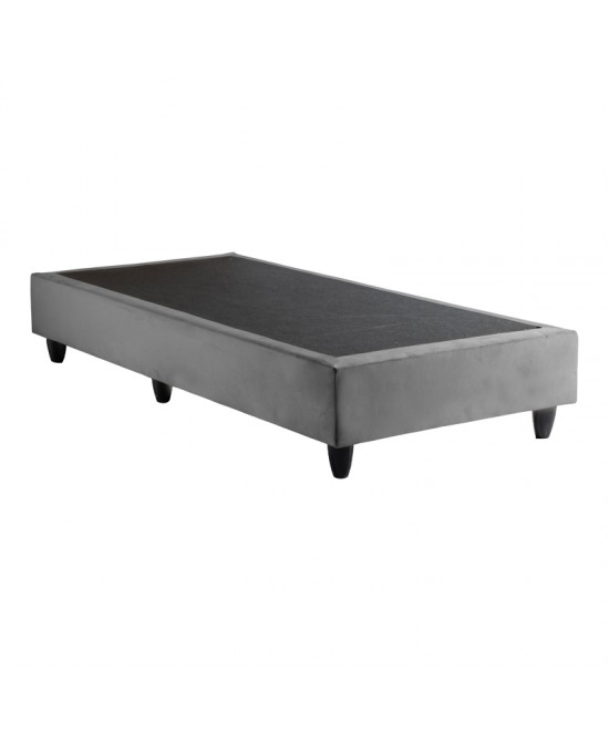 Κρεβάτι μονό Υπόστρωμα Pakda pakoworld ανθρακί βελούδο 90x200εκ