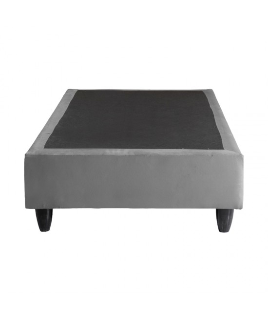 Κρεβάτι μονό Υπόστρωμα Pakda pakoworld ανθρακί βελούδο 90x200εκ