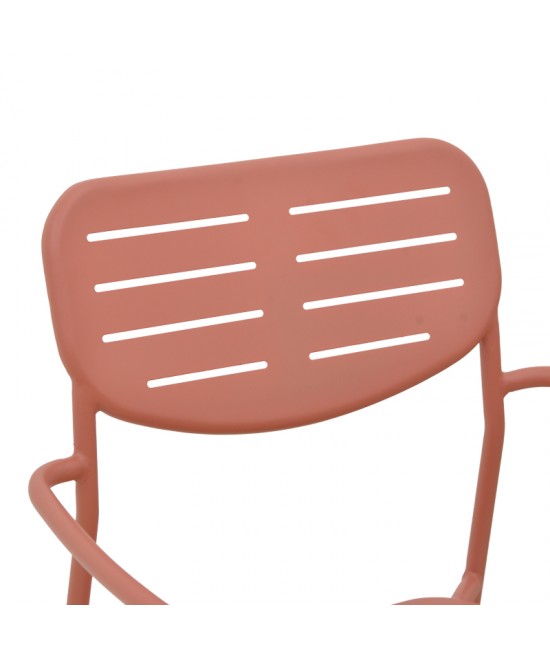 Πολυθρόνα Deraby pakoworld στοιβαζόμενη terracotta μέταλλο 56x45.5x83εκ