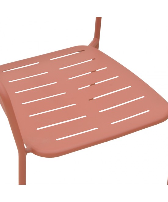Πολυθρόνα Deraby pakoworld στοιβαζόμενη terracotta μέταλλο 56x45.5x83εκ