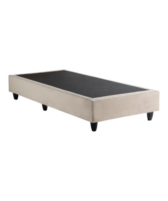 Κρεβάτι μονό Υπόστρωμα Pakda pakoworld κρεμ βελούδο 90x200εκ