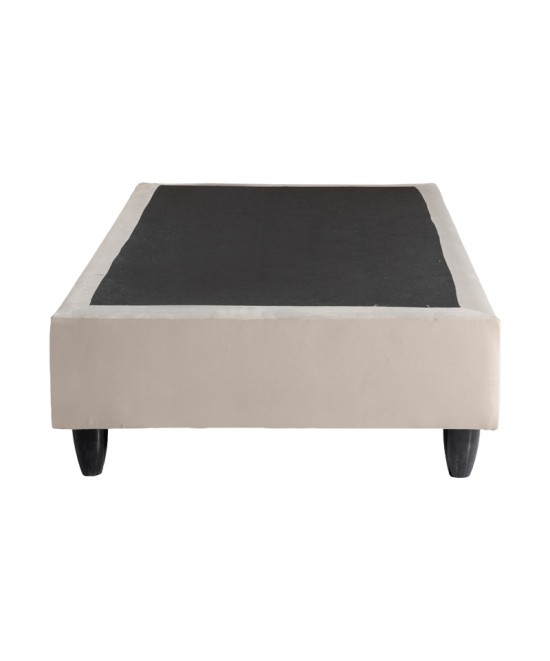 Κρεβάτι μονό Υπόστρωμα Pakda pakoworld κρεμ βελούδο 90x200εκ